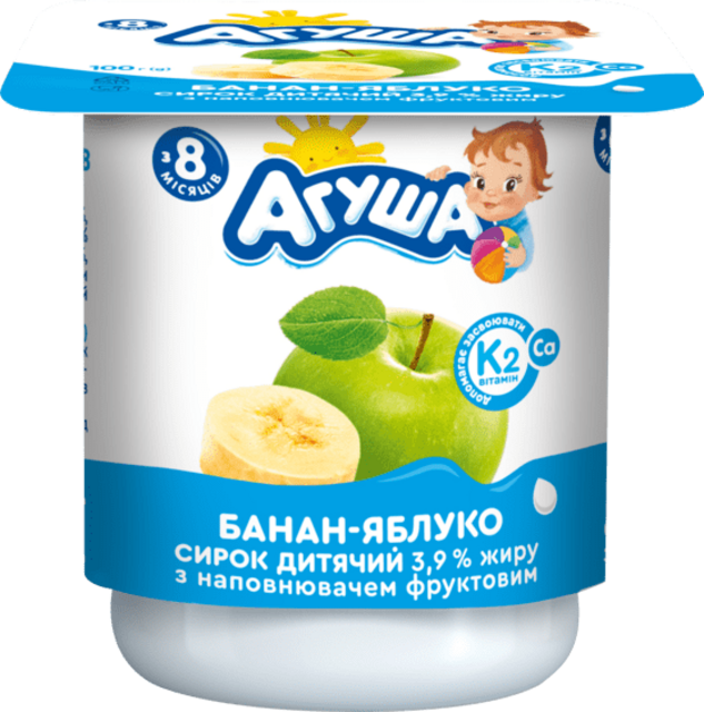 Сирок АГУША банан-яблуко 3,9%, 100г